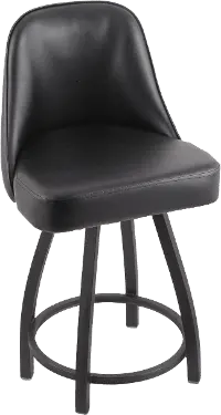 Grizzly Pewter Upholstered Swivel Counter Height Stool