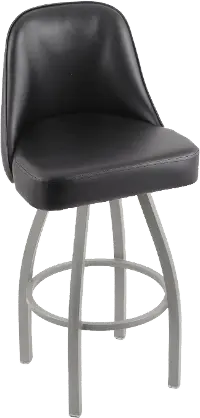 Grizzly Black Upholstered Swivel Bar Stool