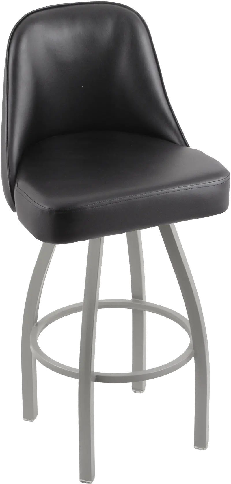 Grizzly Black Upholstered Swivel Bar Stool