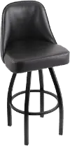 Grizzly Black Metal Upholstered Swivel Bar Stool