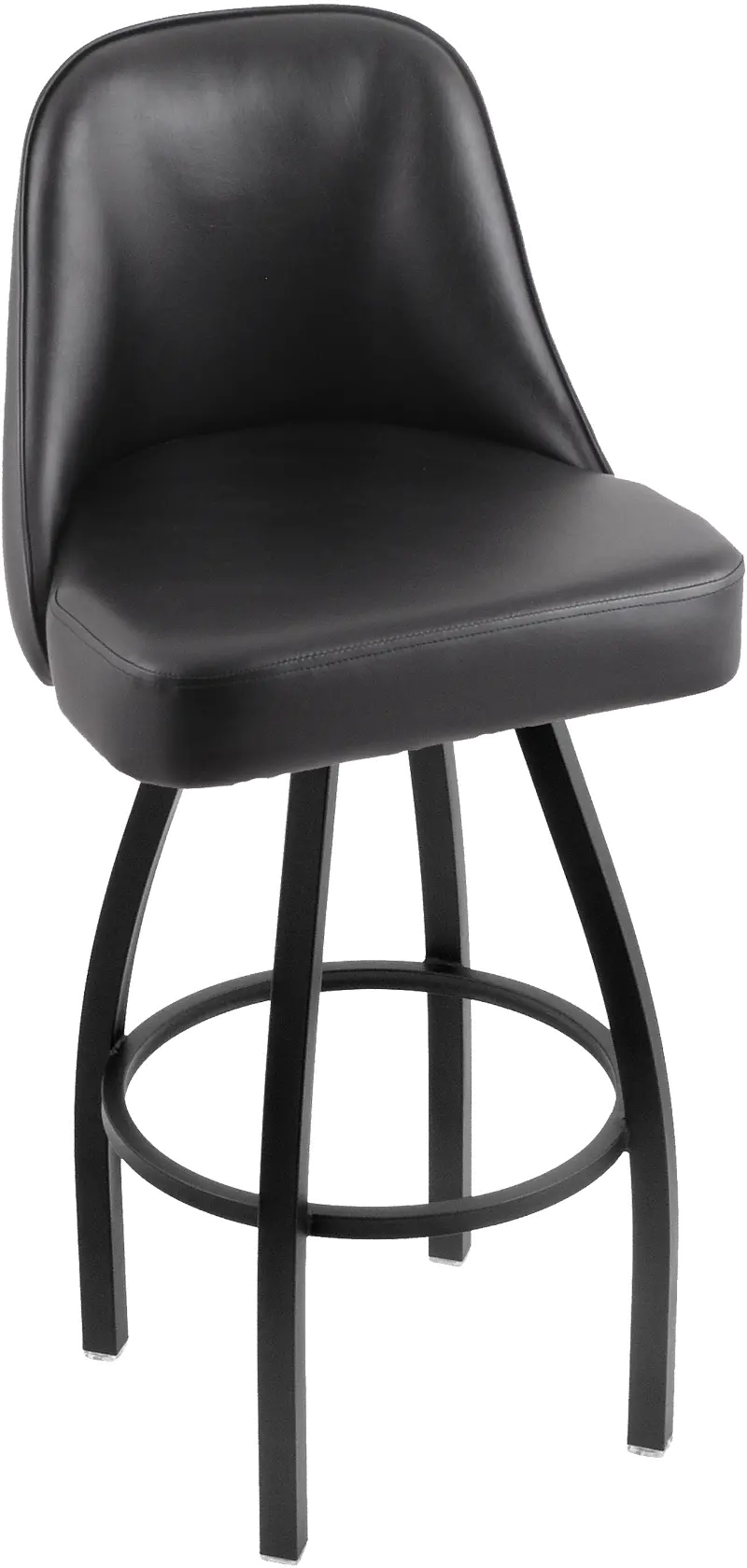 Grizzly Black Metal Upholstered Swivel Bar Stool
