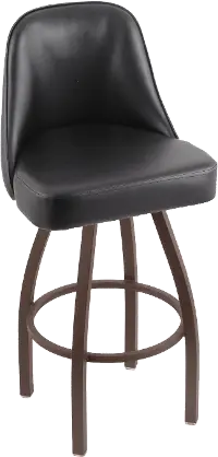 Grizzly Bronze Metal Upholstered Swivel Bar Stool