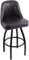 Grizzly Black Metal Upholstered Swivel Extra Tall Bar Stool