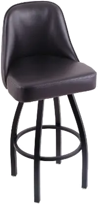 Grizzly Black Metal Upholstered Swivel Extra Tall Bar Stool