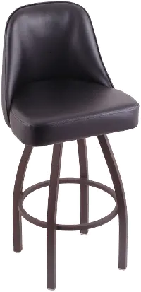 Grizzly Bronze Metal Upholstered Swivel Extra Tall Bar Stool