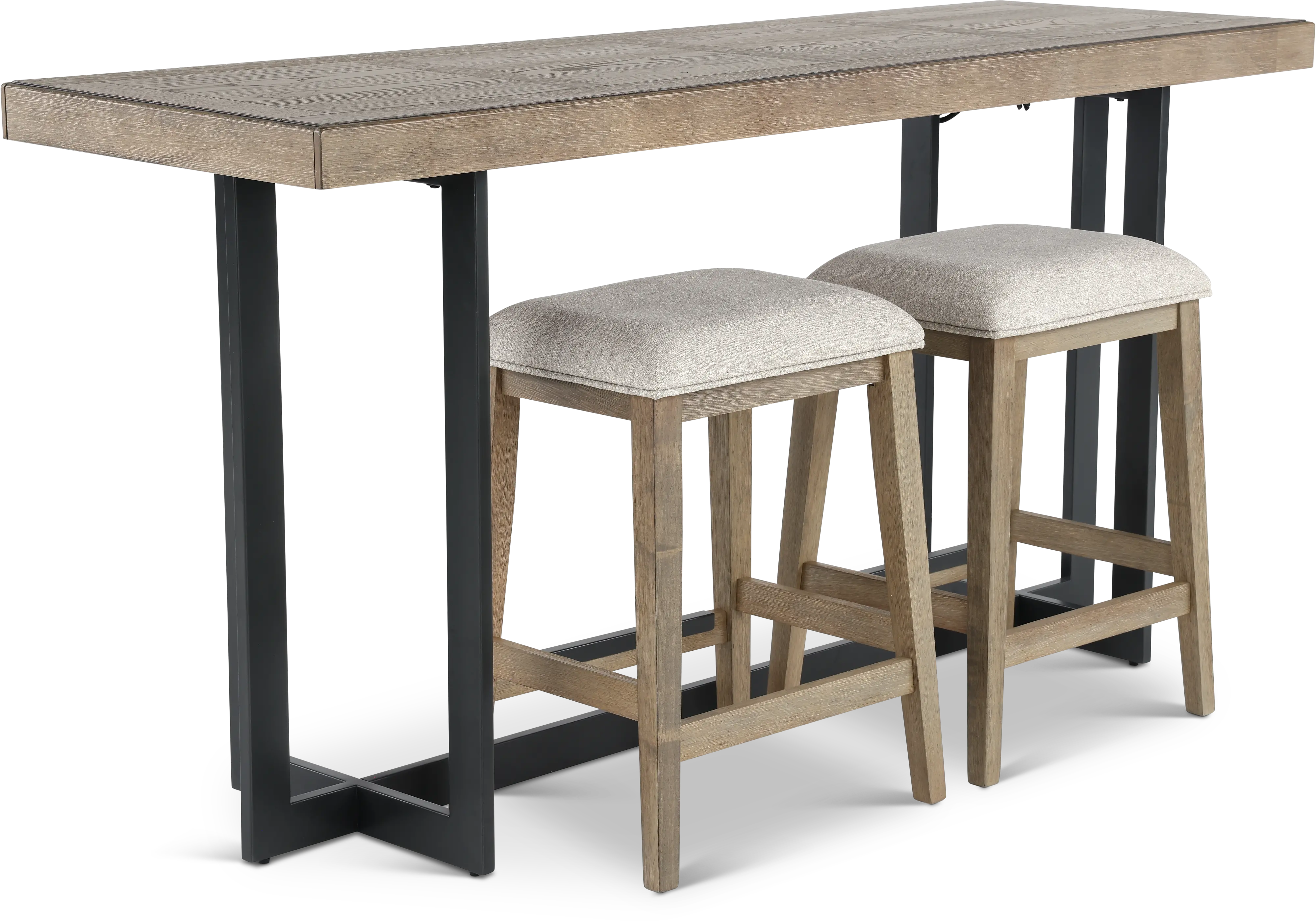 Eden Dune Sofa Table With Upholstered Stools-4