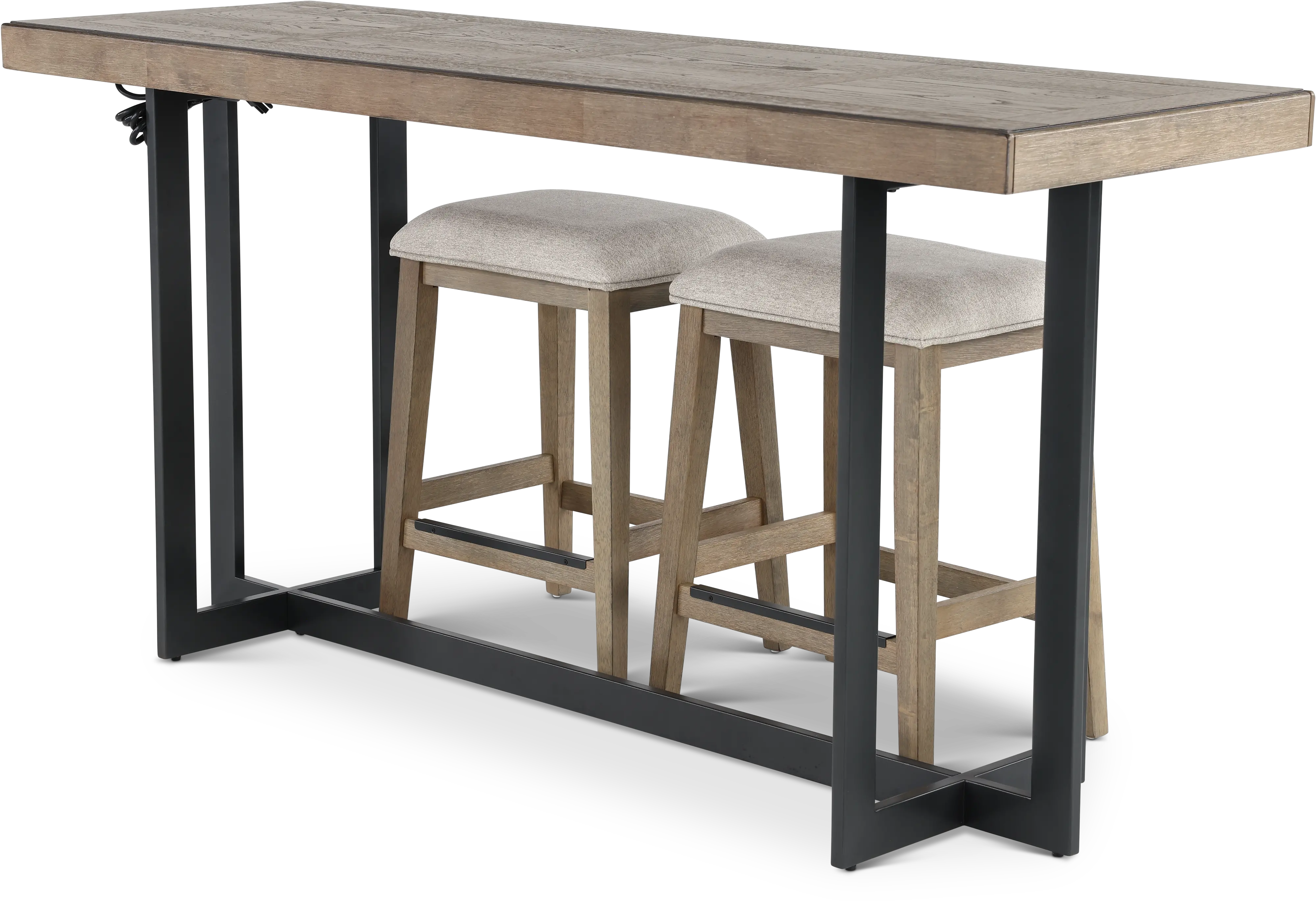 Eden Dune Sofa Table With Upholstered Stools-5