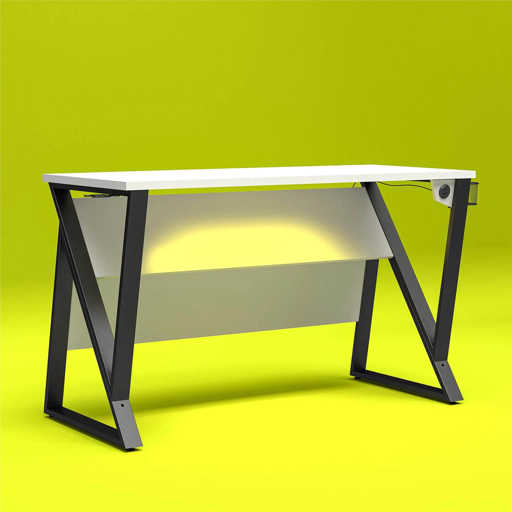 Genesis White Adjustable Gaming Desk-5