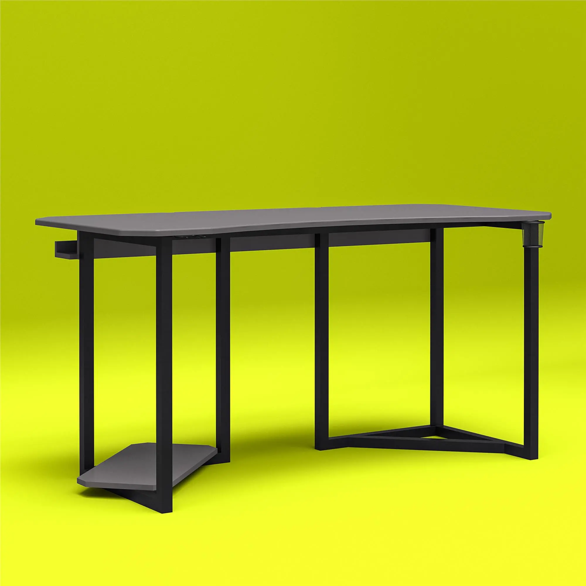 Gray Gaming Desk with CPU Stand - Quest-6