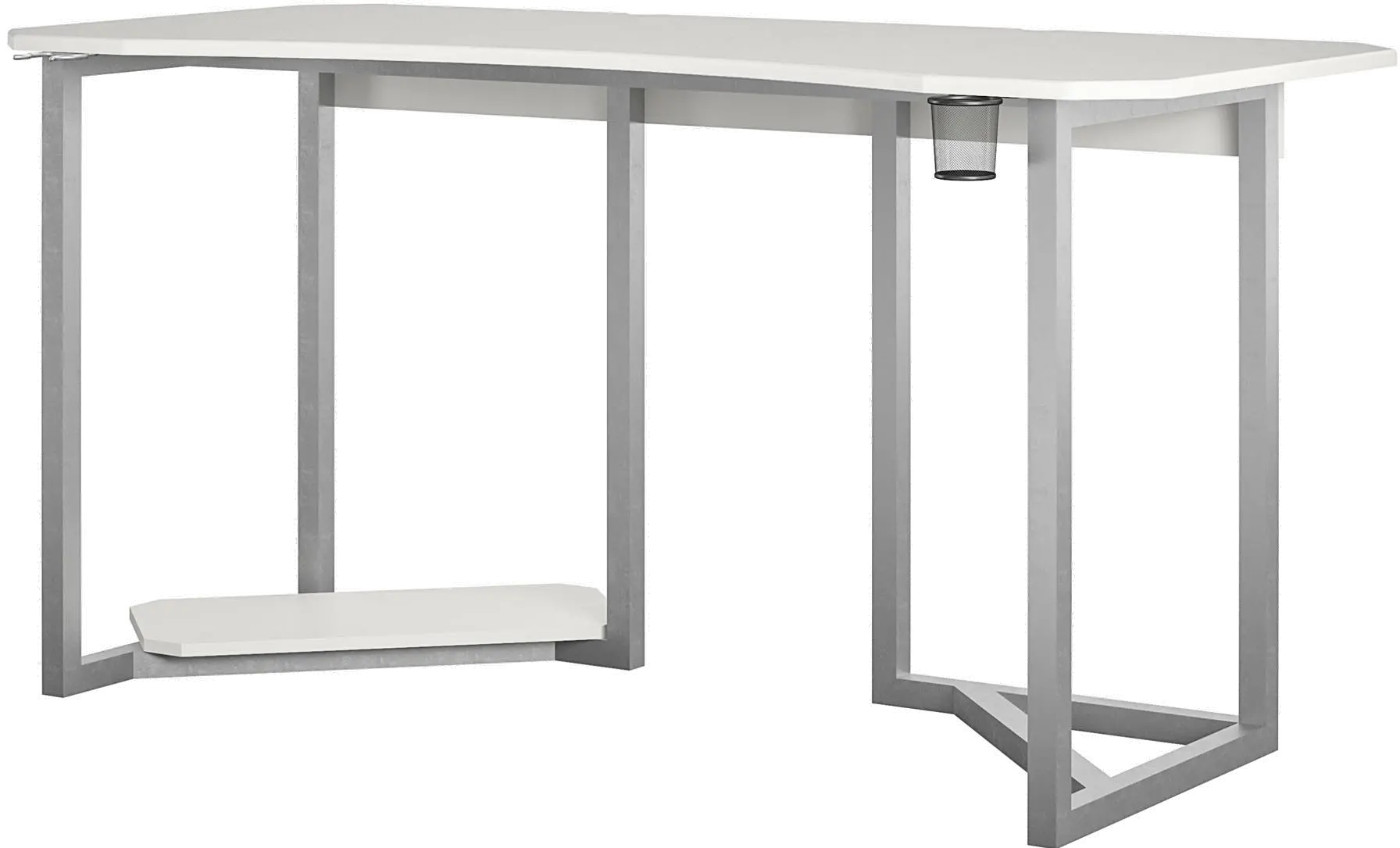 White Gaming Desk with CPU Stand - Quest-5