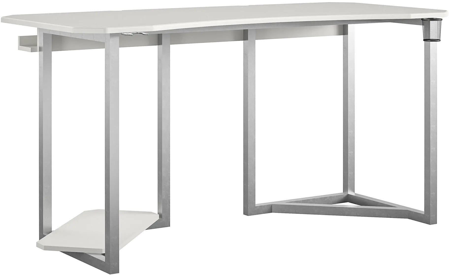 White Gaming Desk with CPU Stand - Quest-7