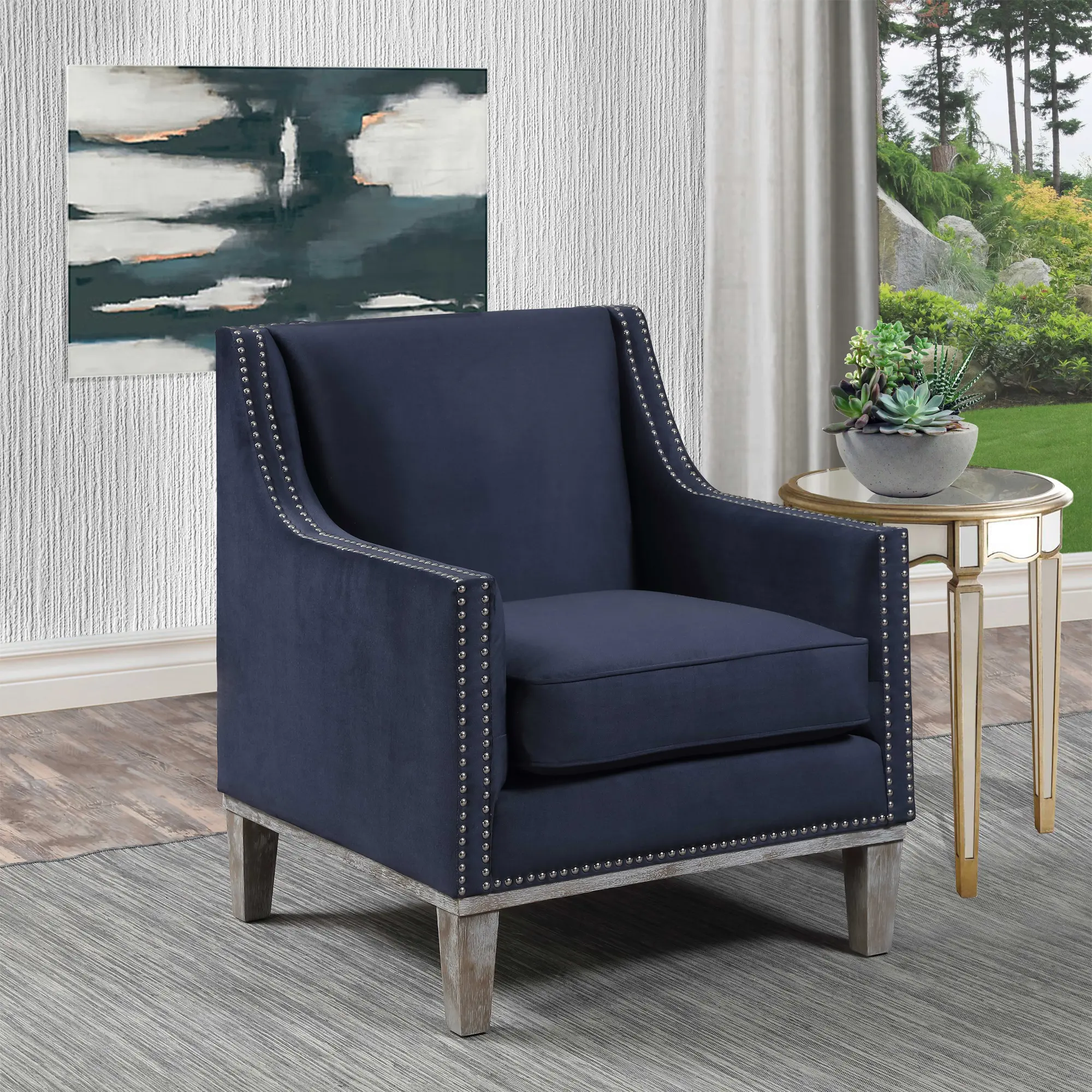 Navy Aster Accent Chair-2