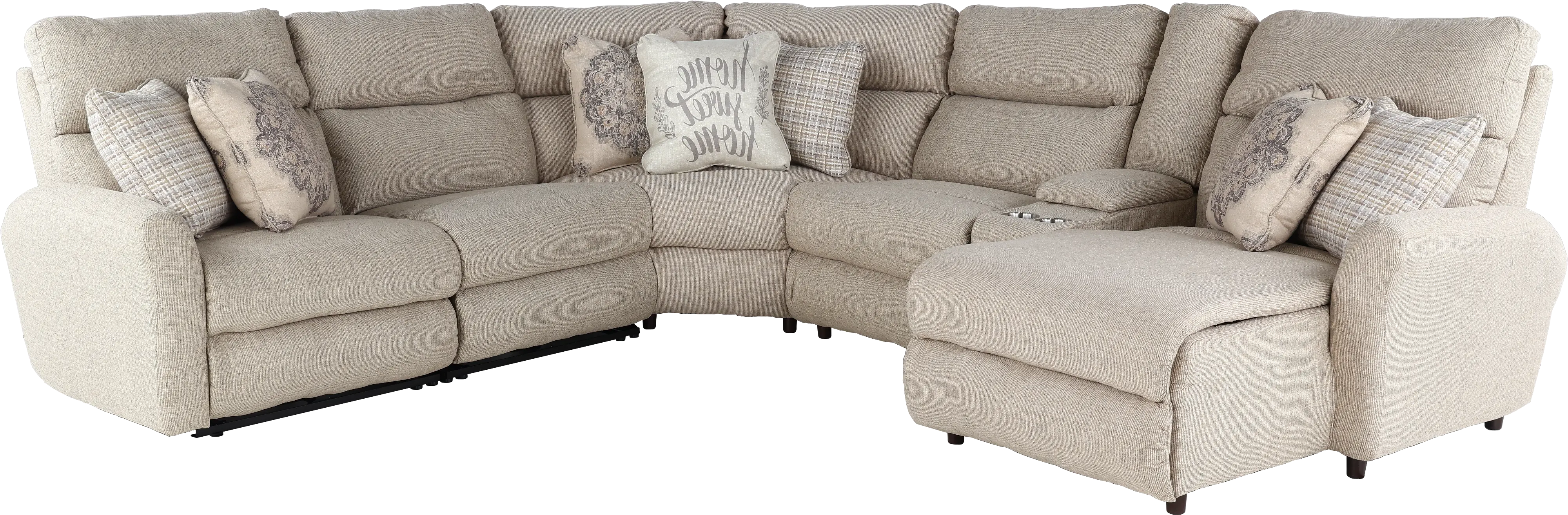 261/1561-46/6PC/OPT1 McPherson Beige 6 Piece Power Reclining Sectional with RAF Chaise-1