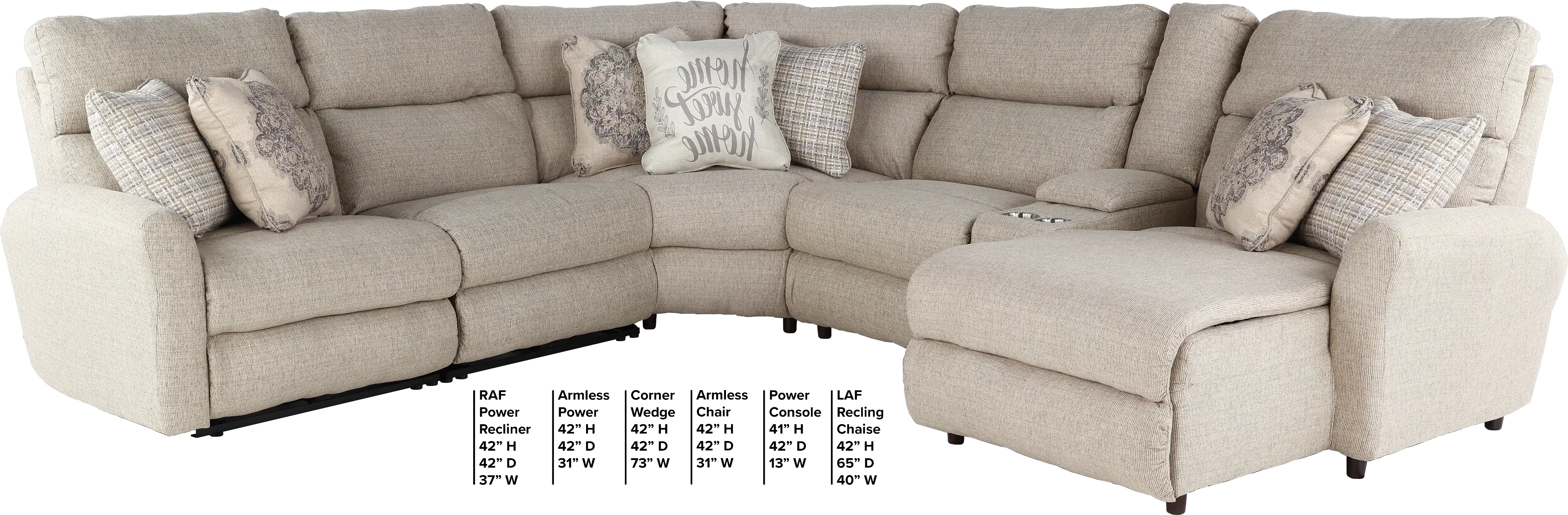 261/1561-46/6PC/OPT1 McPherson Beige 6 Piece Power Reclining Sectional with RAF Chaise-3