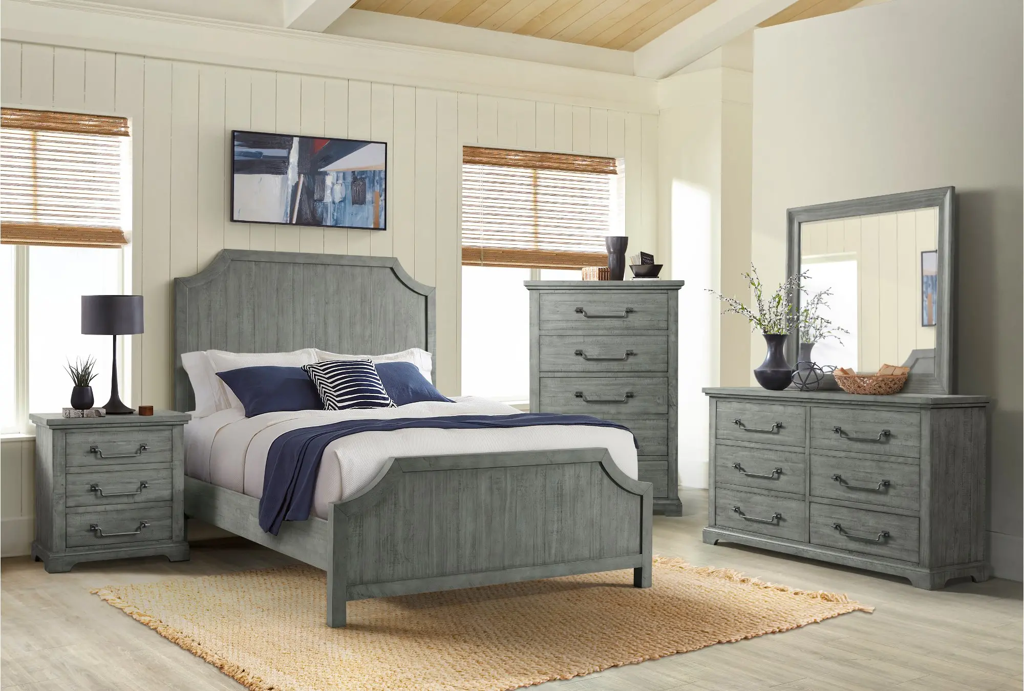Beach House Gray Queen Bed-2