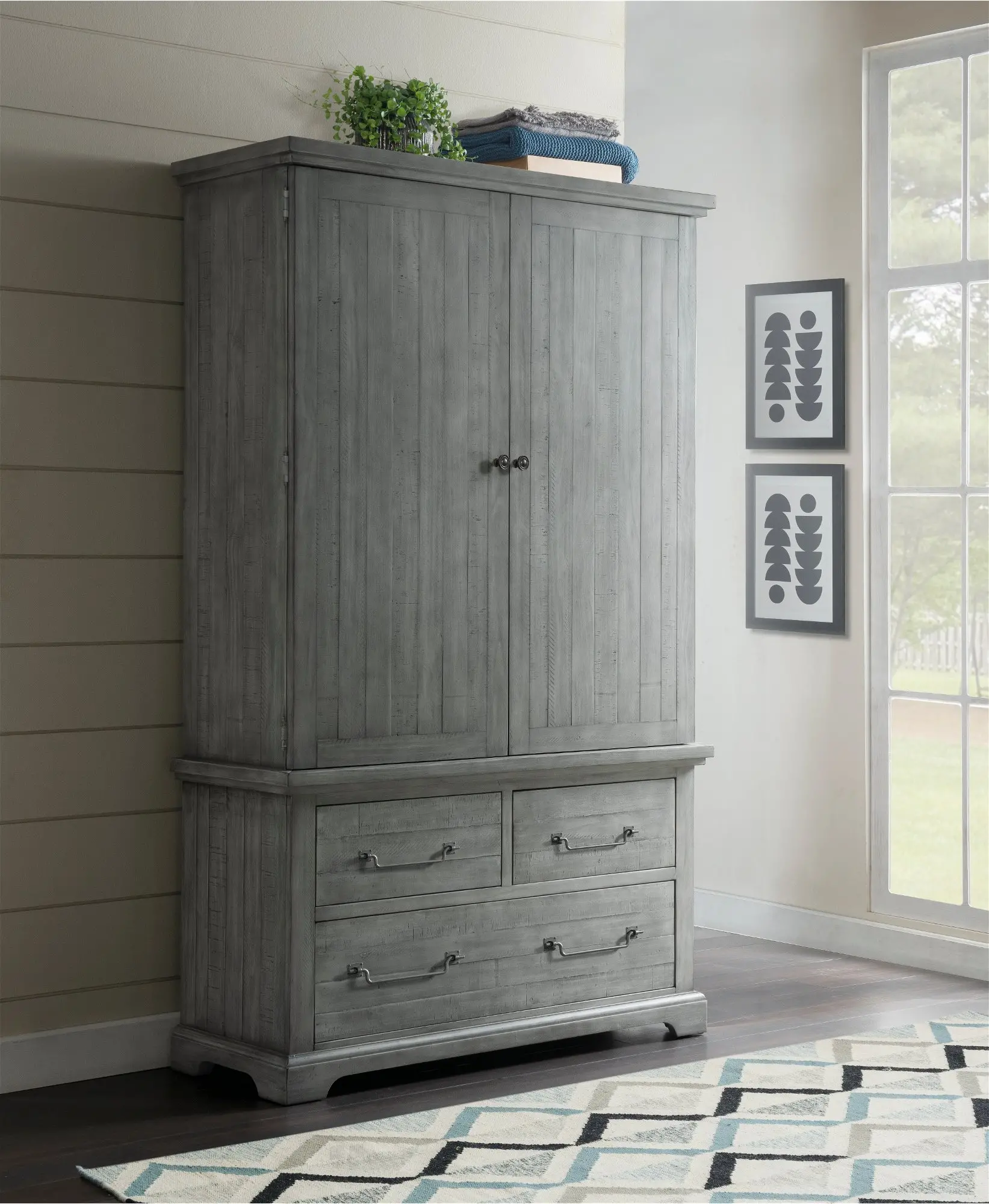 Beach House Gray Armoire-2