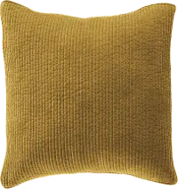 Stonewashed Tuscan Yellow Cotton Quilted Velvet Euro Sham