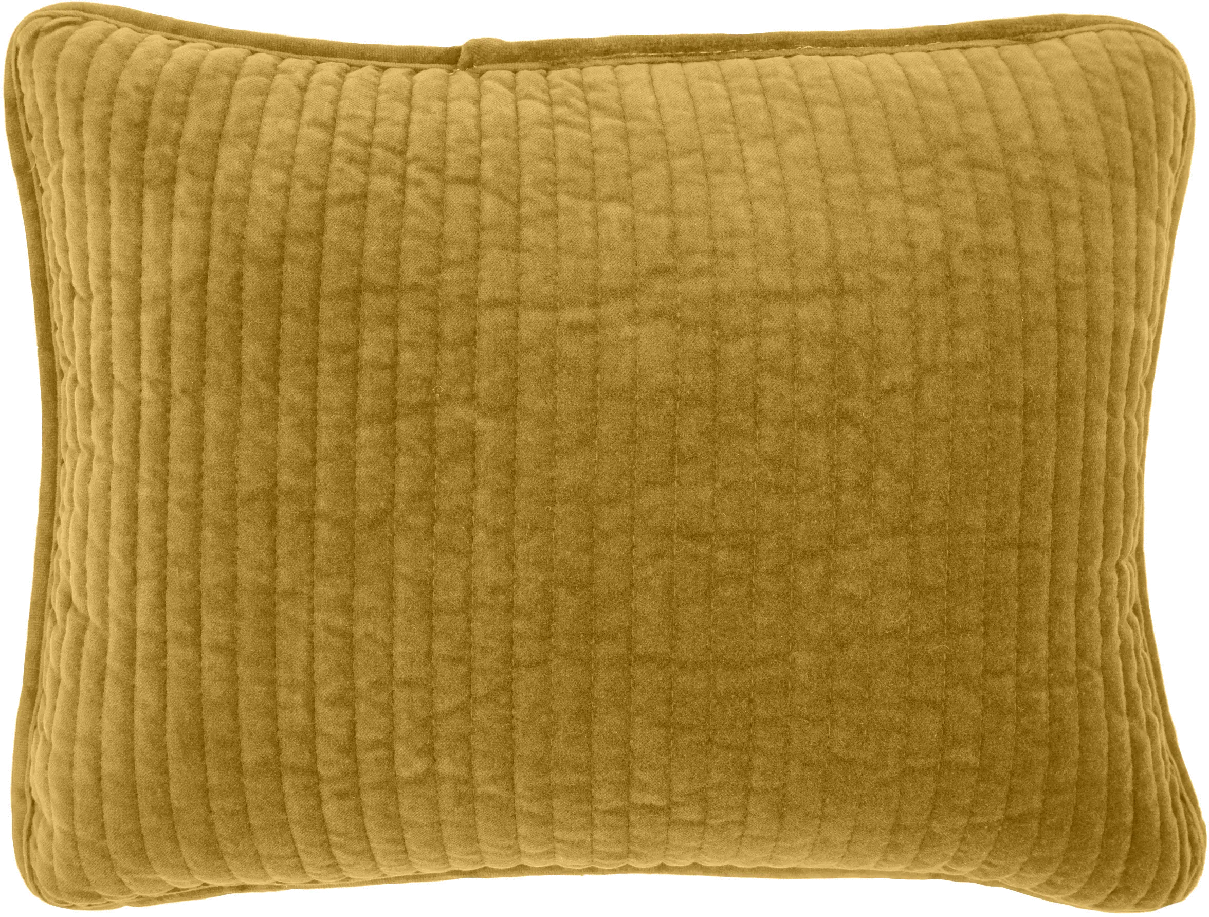 Stonewashed Tuscan Yellow Cotton Velvet Boudoir Throw Pillow-1