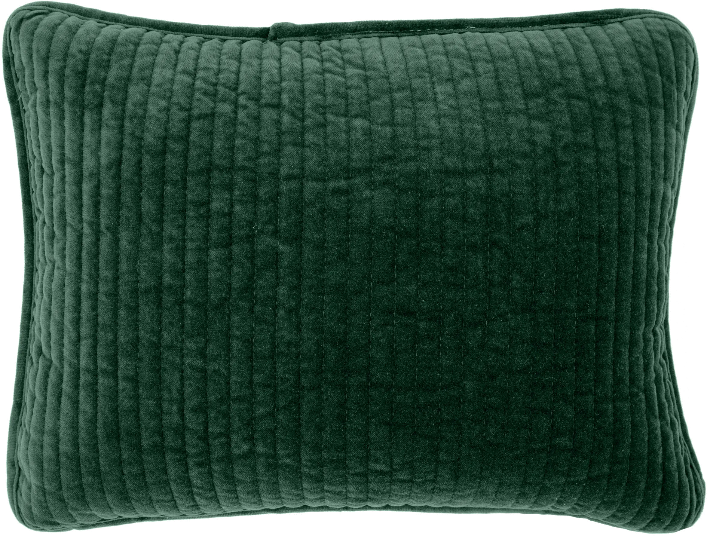 Stonewashed Emerald Green Cotton Velvet Boudoir Throw Pillow-1