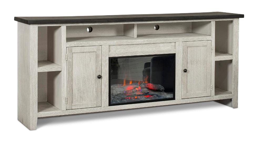 Eastport White 84" Fireplace TV Stand