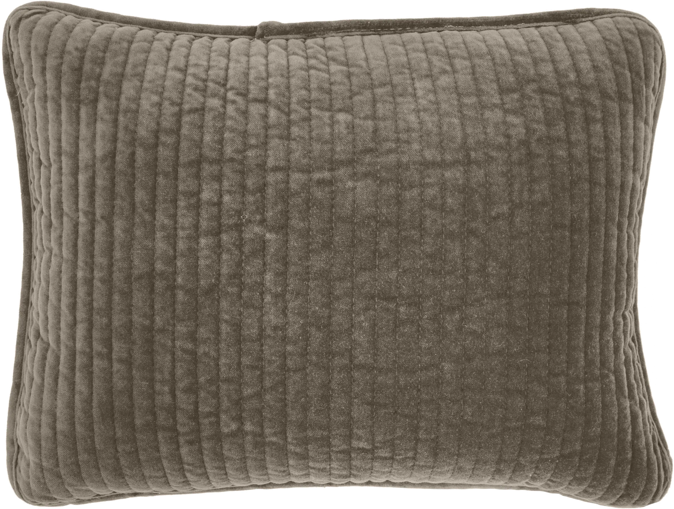 Stonewashed Taupe Cotton Velvet Boudoir Throw Pillow-1