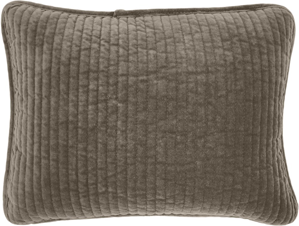 Stonewashed Taupe Cotton Velvet Boudoir Throw Pillow
