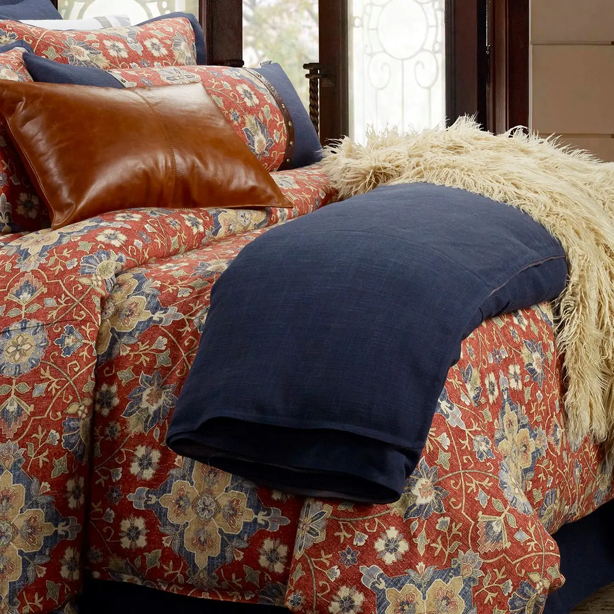 Nubby Blue King 3 Piece Duvet Cover-1