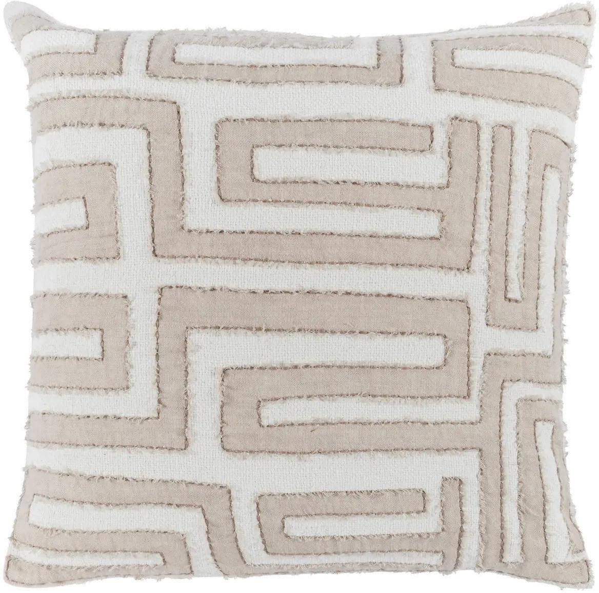 Modern Natural and Ivory Throw Pillow - Mateo-1