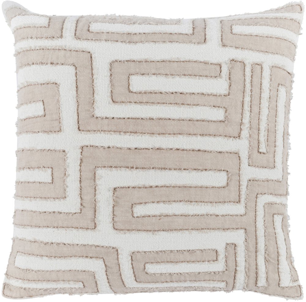 Modern Natural and Ivory Throw Pillow - Mateo