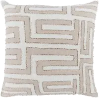 Modern Natural and Ivory Throw Pillow - Mateo