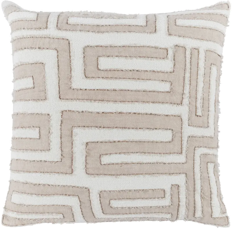 Modern Natural and Ivory Throw Pillow - Mateo
