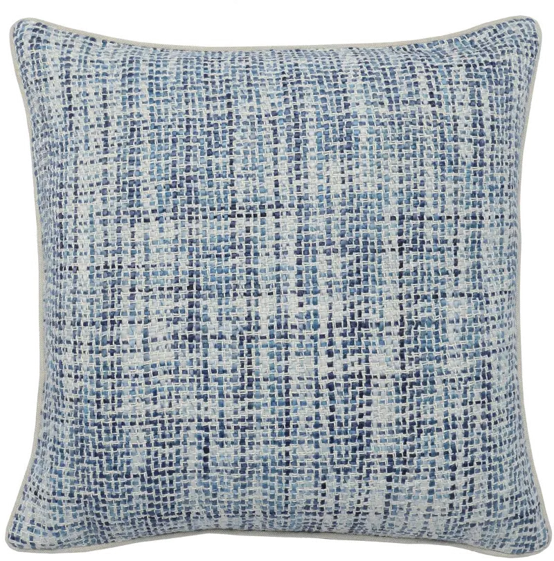 Brax Blue and Ivory Throw Pillow