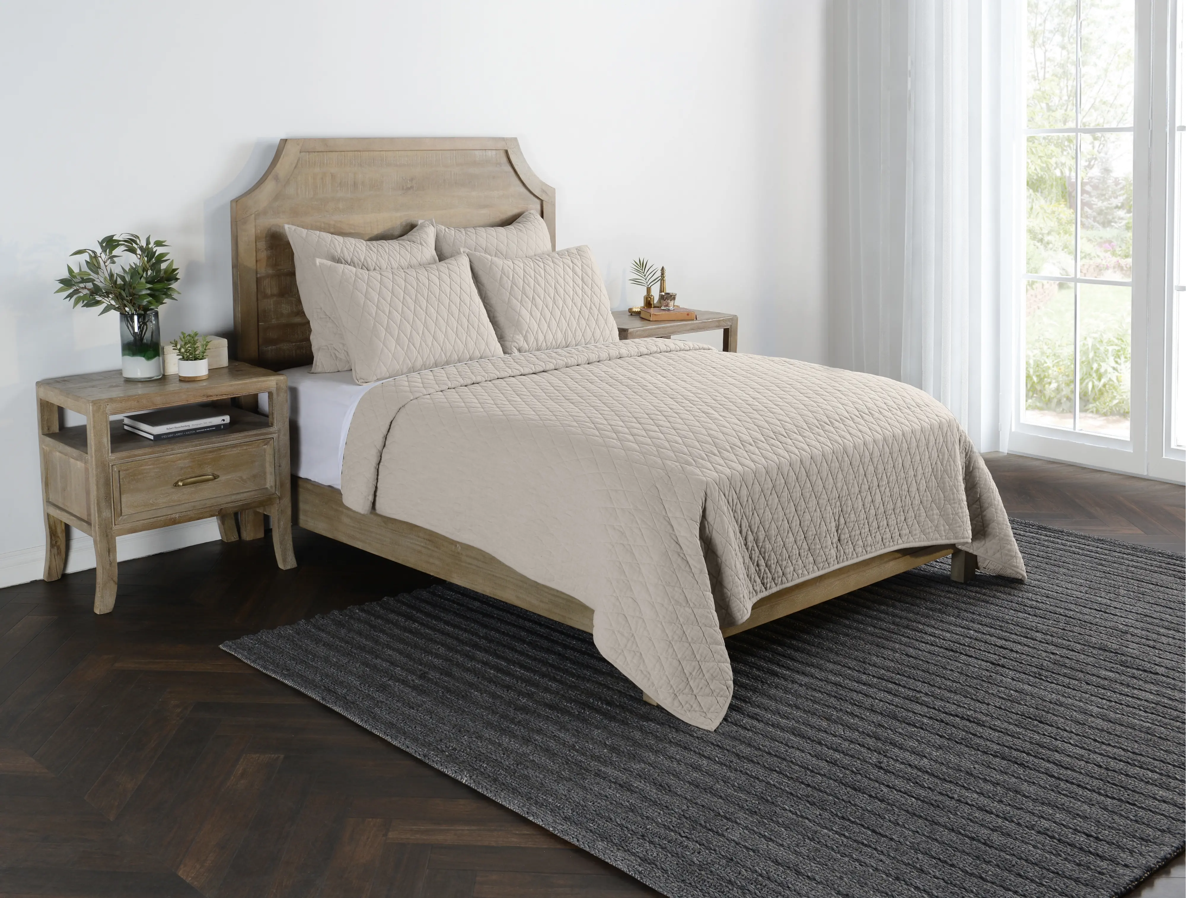 Lana Natural Taupe 4 Piece King Bedding Collection-1
