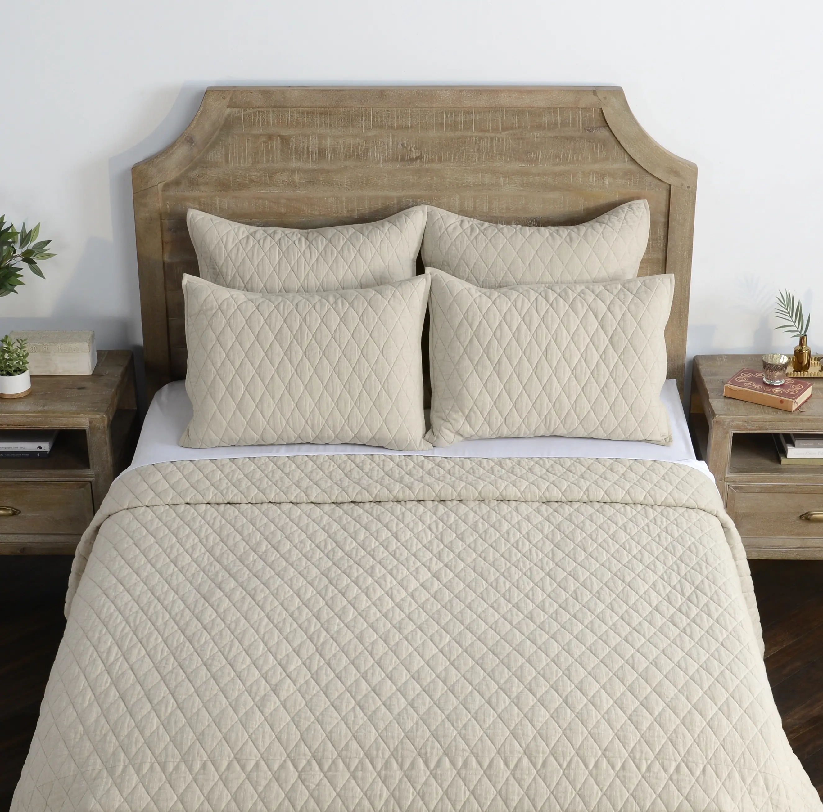 Lana Natural Taupe 4 Piece King Bedding Collection-2