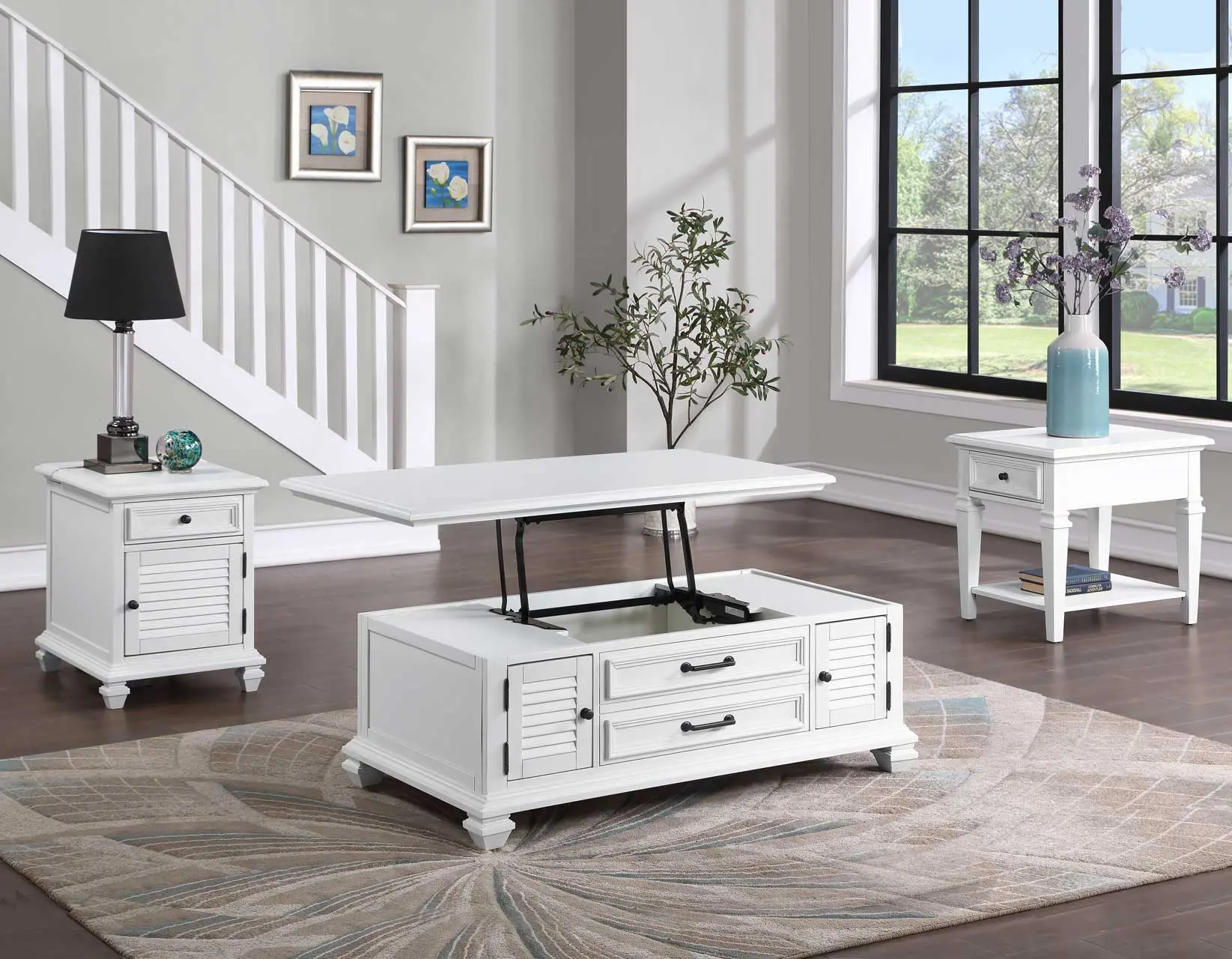 Charlestown White Coffee Table-9