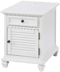 Charlestown White Storage End Table