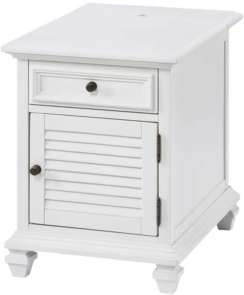 Charlestown White Storage End Table