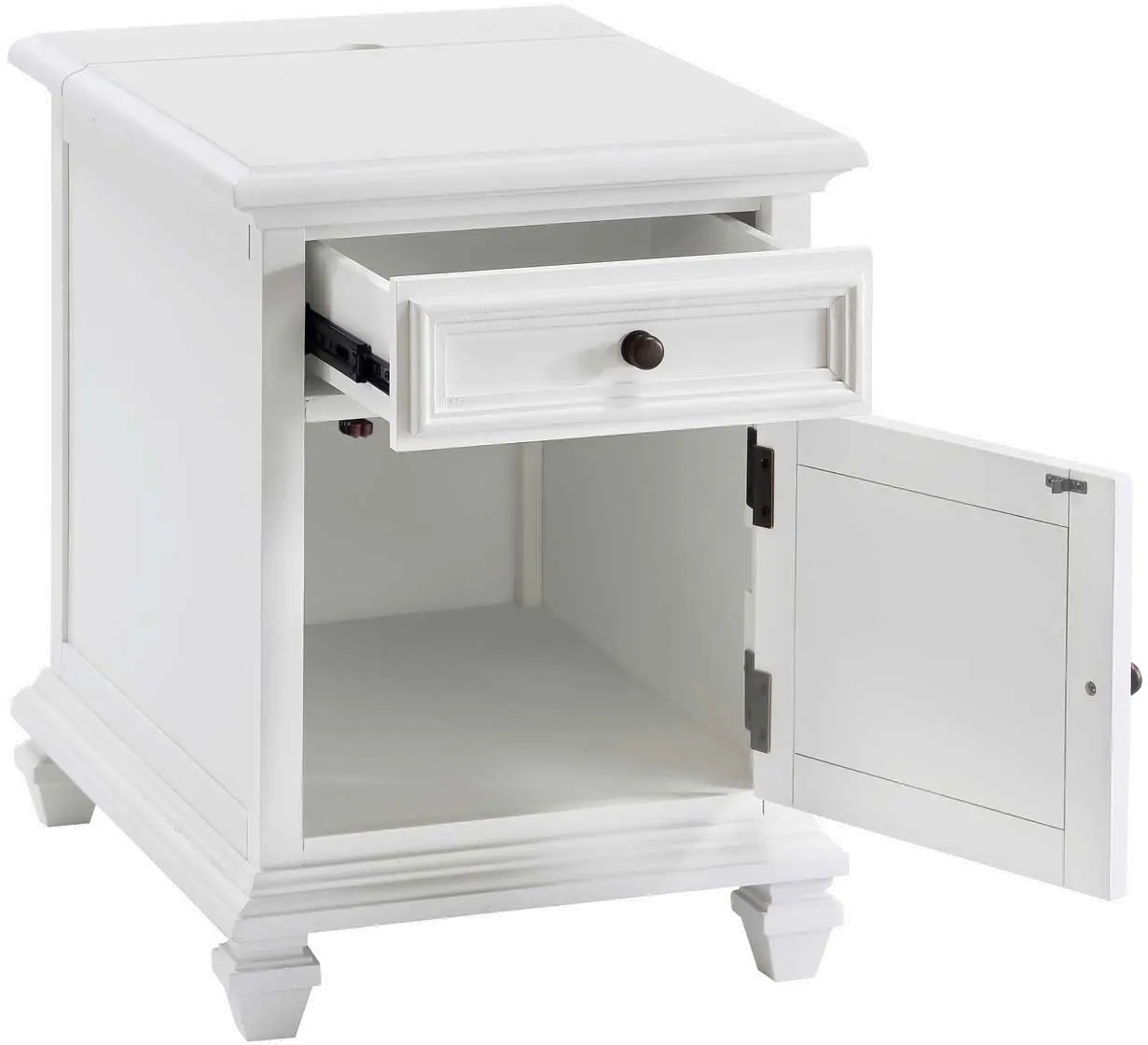 Charlestown White Storage End Table-3