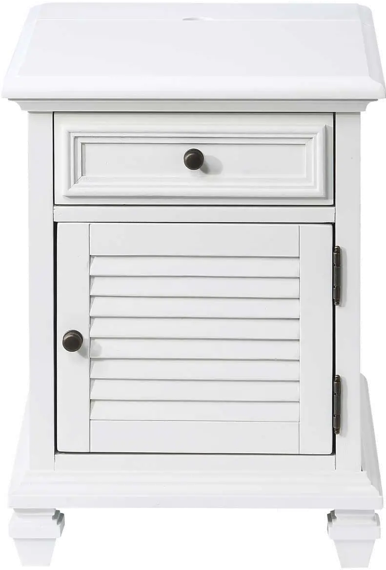 Charlestown White Storage End Table-4