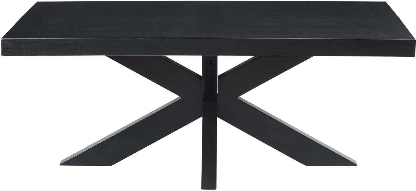 Harris Ebony Black Timber Beam Pedestal Coffee Table-1