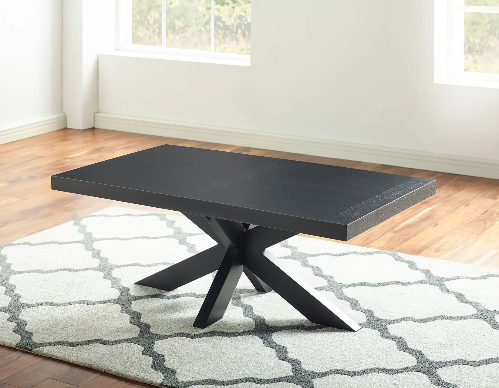 Harris Ebony Black Timber Beam Pedestal Coffee Table-2