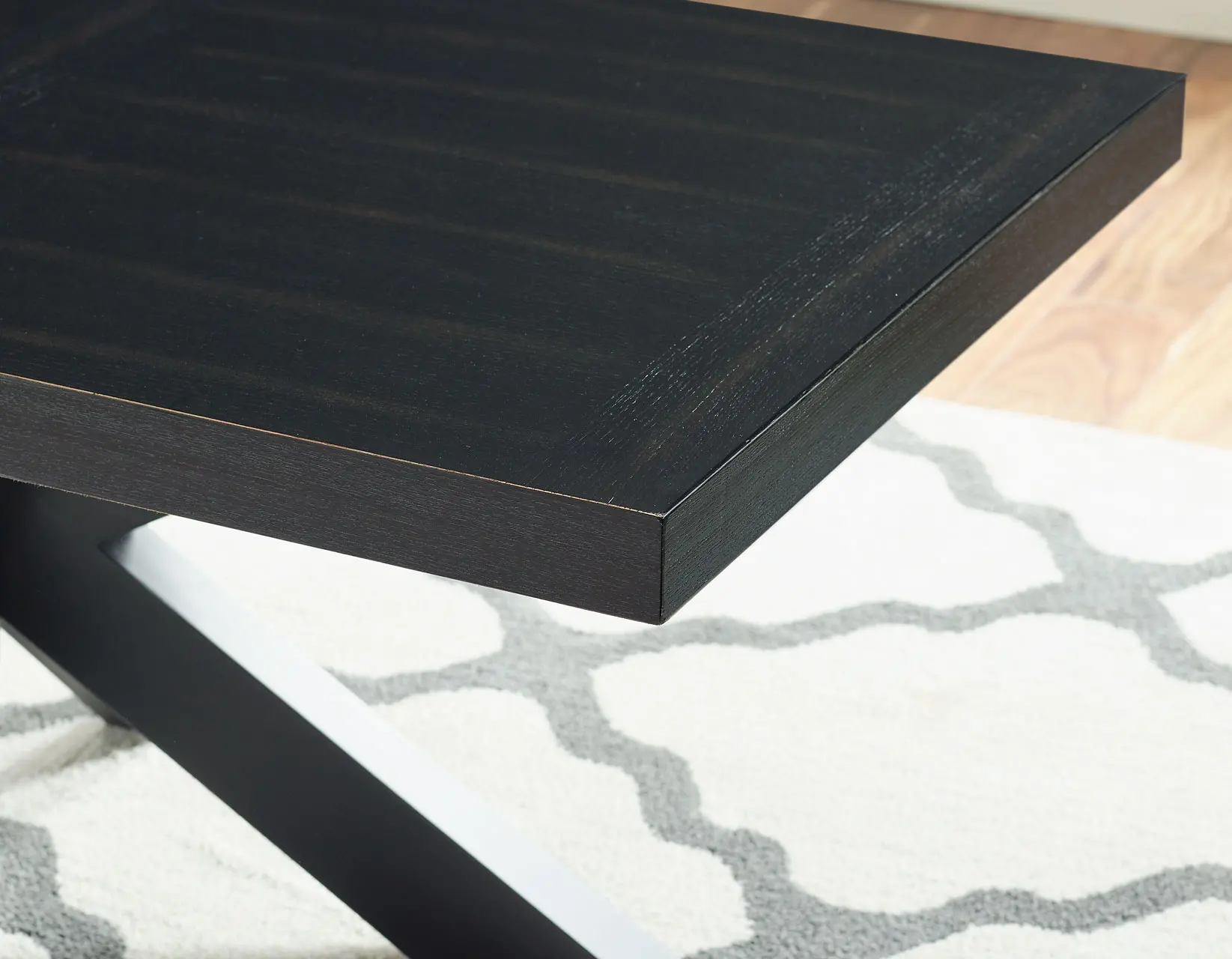 Harris Ebony Black Timber Beam Pedestal Coffee Table-4