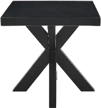 Harris Ebony Black Timber Beam Pedestal End Table