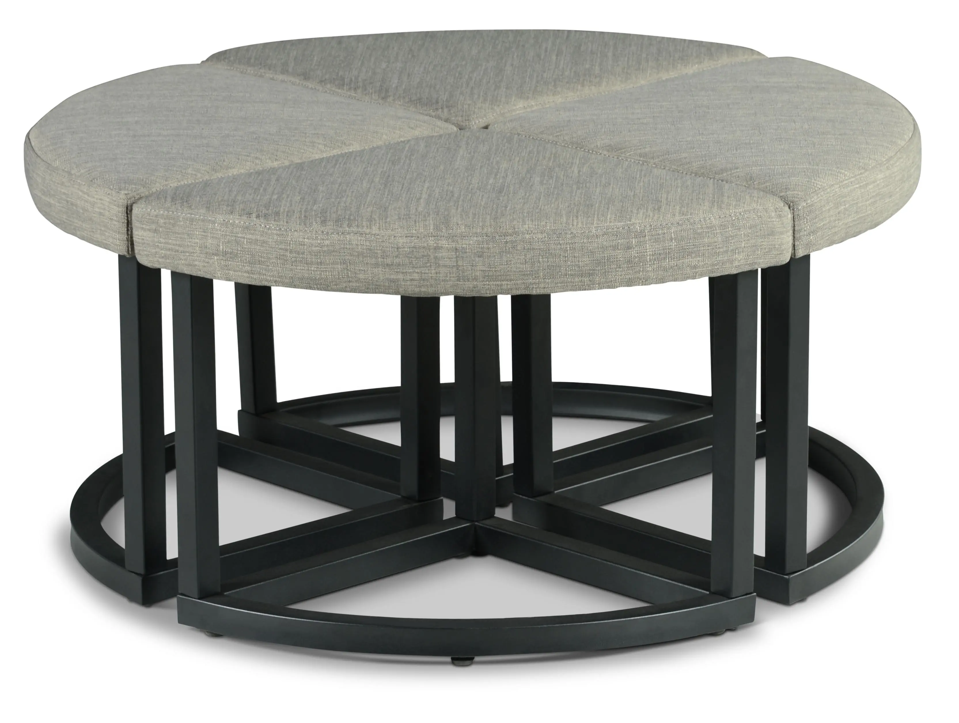Yukon Brown and Gray Coffee Table and Stools-4