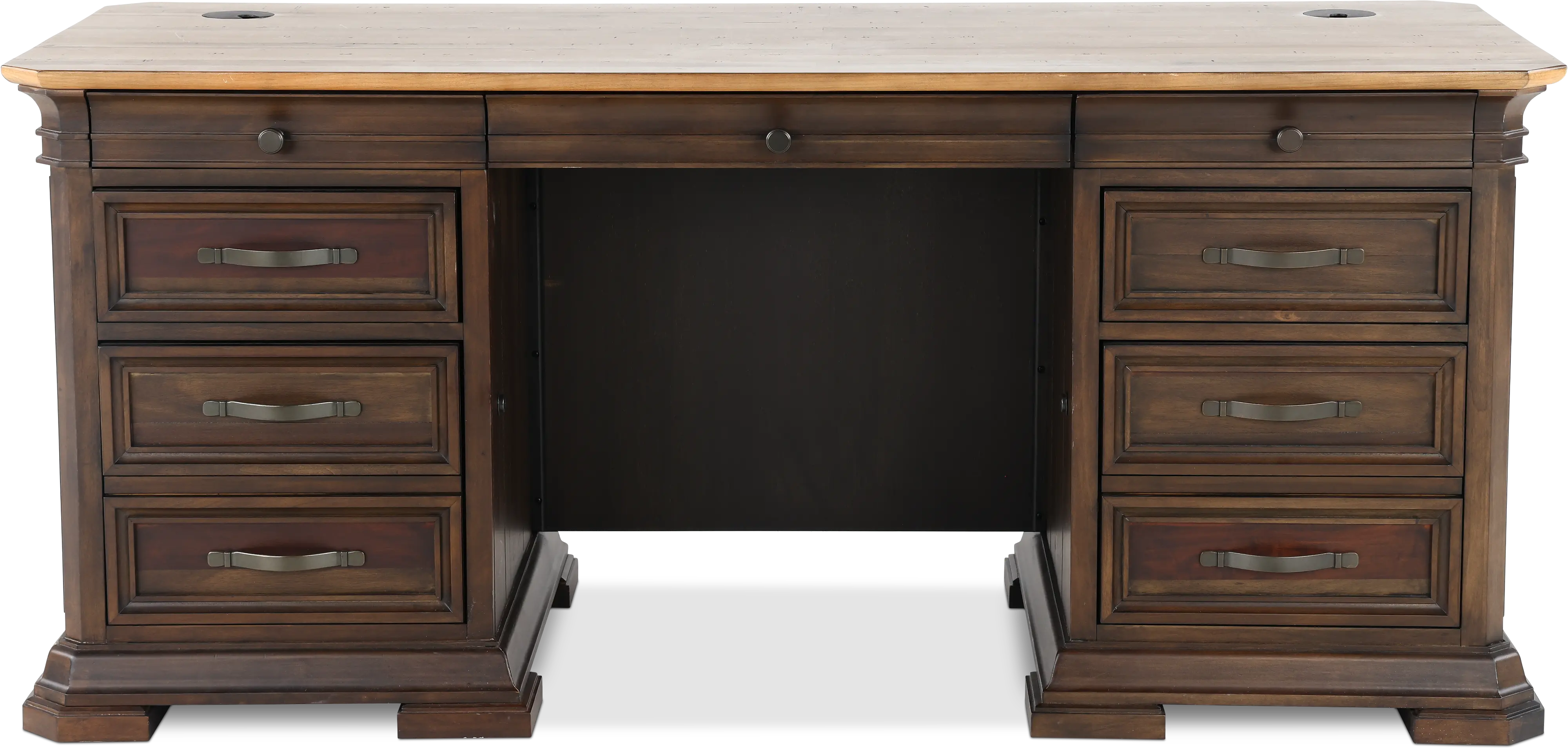 Sonoma Brown Double Pedestal Desk-1