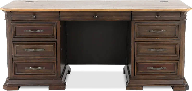 Sonoma Brown Double Pedestal Desk