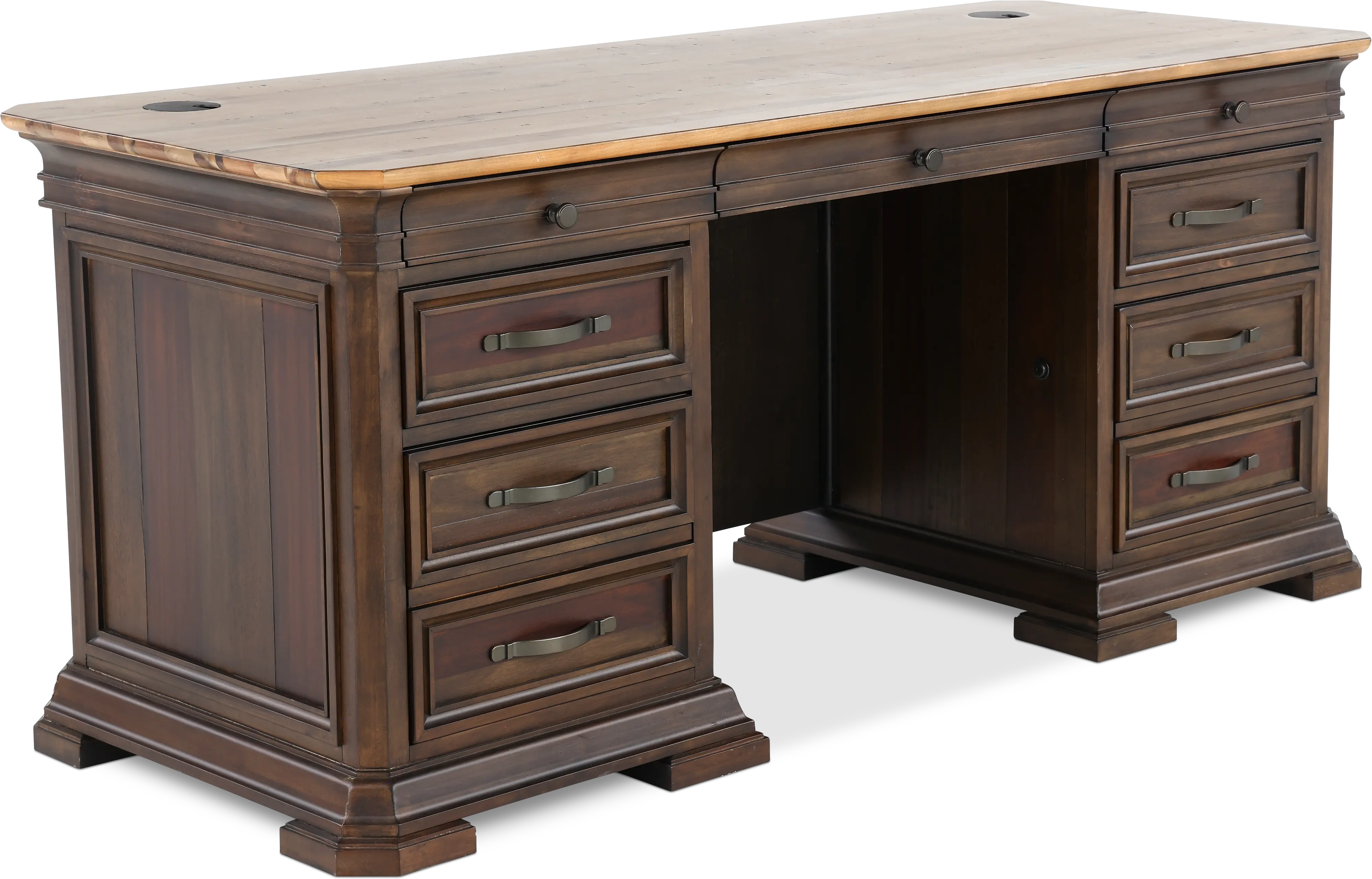 Sonoma Brown Double Pedestal Desk-2