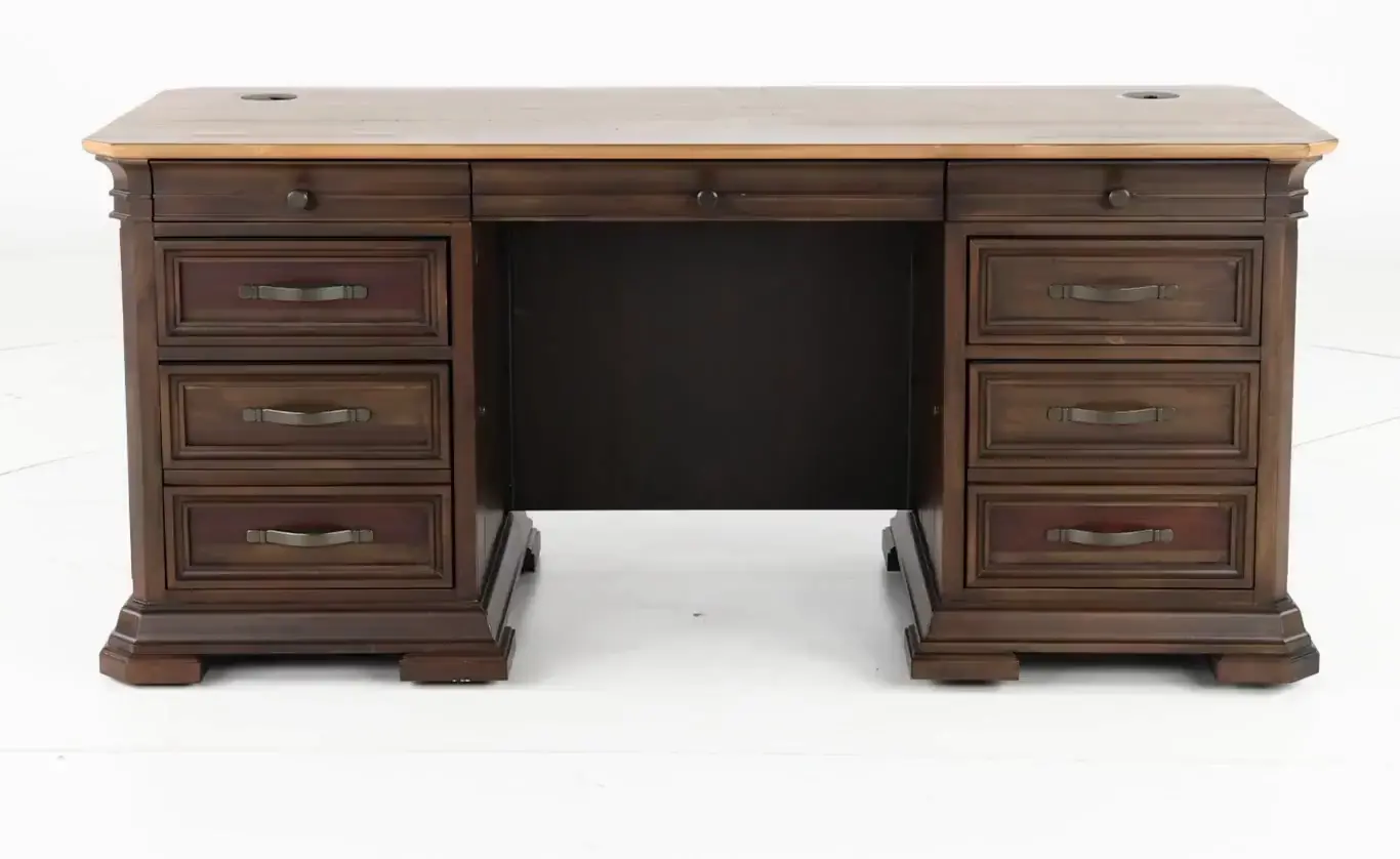 Sonoma Brown Double Pedestal Desk-4