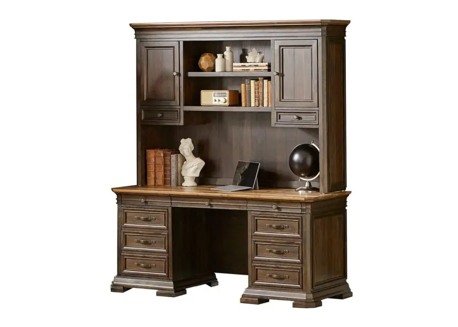 Sonoma Brown Credenza and Hutch-2