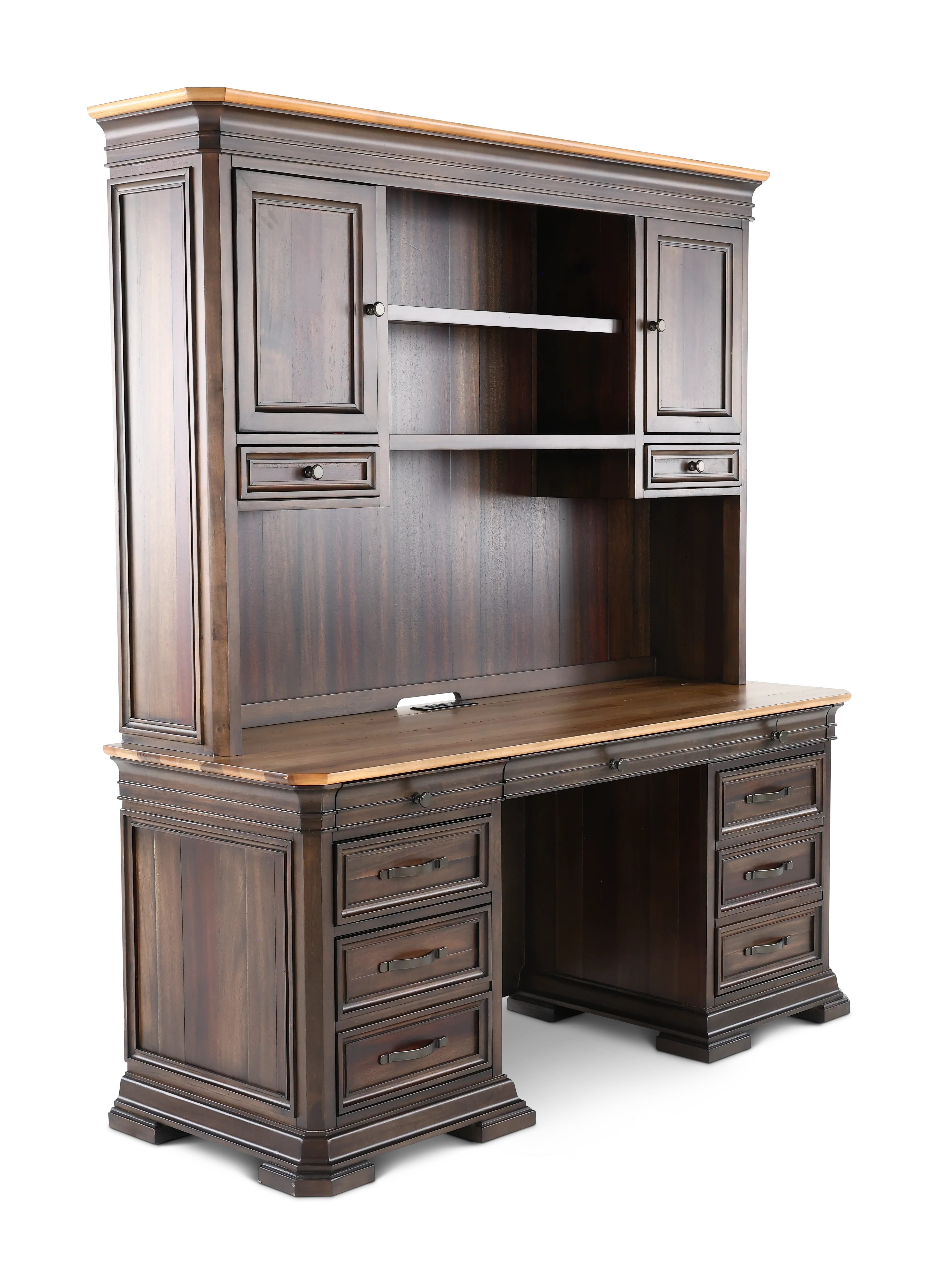 Sonoma Brown Credenza and Hutch-4